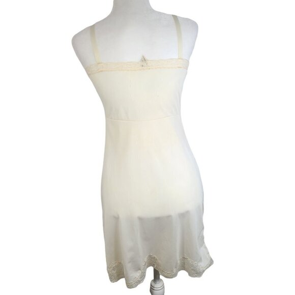Vintage ARISTOCRAT Off White LACE 1950'S Slip Dress Negligee Nightgown - Picture 5 of 9